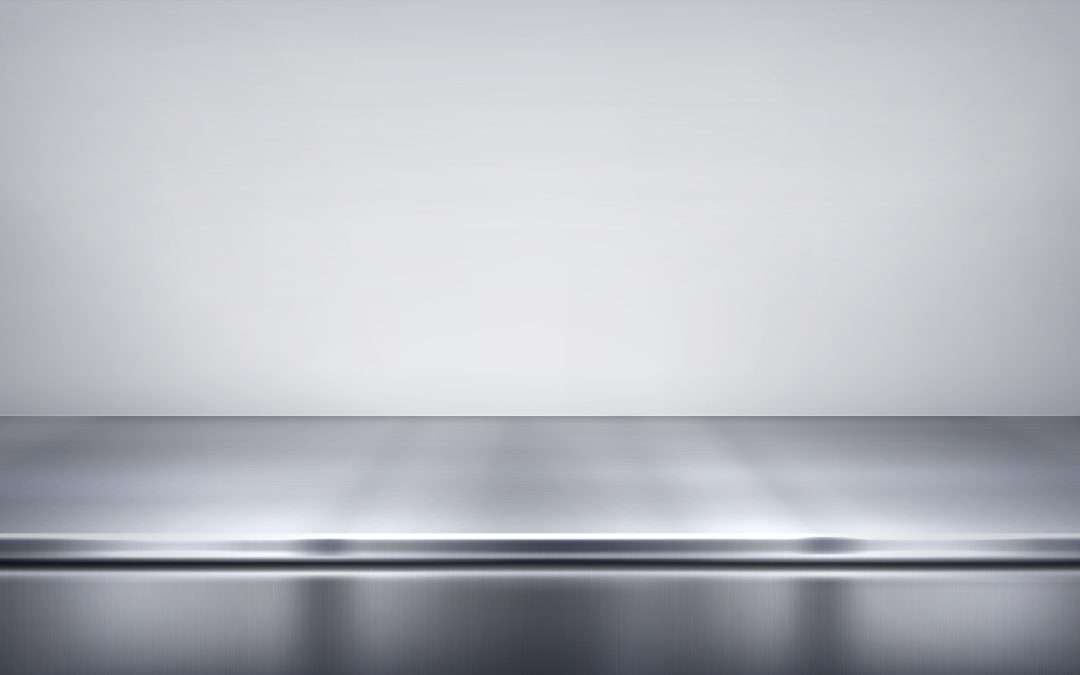 Surface brillante en métal gris lisse