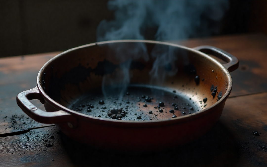 Casserole vide brûlée